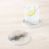 Abstract Lightning in Neutrals Print Zandsteen Onderzetter (Zijkant)