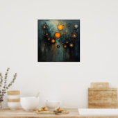 Abstract lights in the dark Ai art design Poster (Keuken)