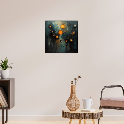 Abstract lights in the dark Ai art design Poster (Woonkamer 3)