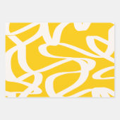 Abstract lijngeel inpakpapier vel (Voorkant 2)
