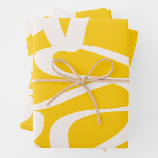 Abstract lijngeel inpakpapier vel (In situ)