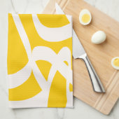 Abstract lijngeel theedoek (Quarter Fold)