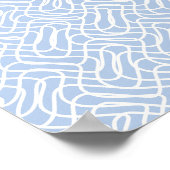 Abstract lijnpatroon Baby Blauw Poster (Hoek)
