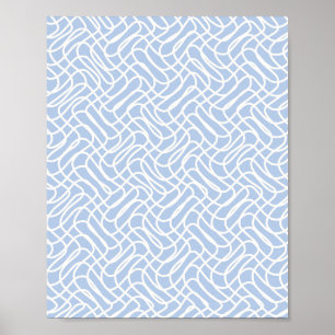 Abstract lijnpatroon Baby Blauw Poster
