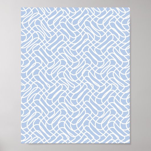 Abstract lijnpatroon Baby Blauw Poster (Voorkant)