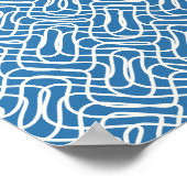 Abstract lijnpatroon blauw poster (Hoek)