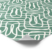 Abstract lijnpatroon groen poster (Hoek)