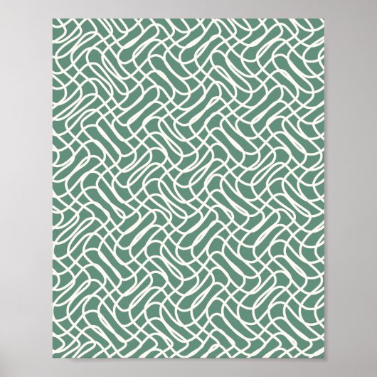 Abstract lijnpatroon groen poster (Voorkant)