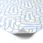Abstract lijnpatroon lichtblauw en crèmewit poster (Hoek)