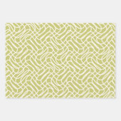 Abstract lijnpatroon Lime Green Inpakpapier Vel (Voorkant 3)
