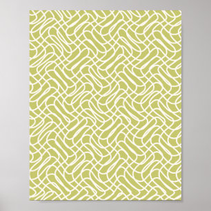 Abstract lijnpatroon Lime Green Poster