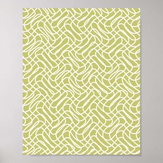 Abstract lijnpatroon Lime Green Poster (Voorkant)