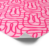 Abstract lijnpatroon Preppy Pink Poster (Hoek)