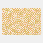Abstract lijnpatroon Preppy Yellow Inpakpapier Vel (Voorkant 2)