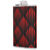 Abstract lijnpatroon rood en zwart heupfles (Links)