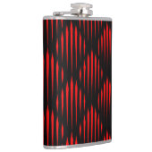 Abstract lijnpatroon rood en zwart heupfles (Rechts)