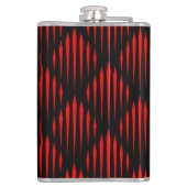 Abstract lijnpatroon rood en zwart heupfles (Achterkant)