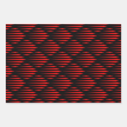 Abstract lijnpatroon rood en zwart inpakpapier vel (Voorkant)