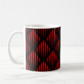 Abstract lijnpatroon rood en zwart koffiemok (Links)