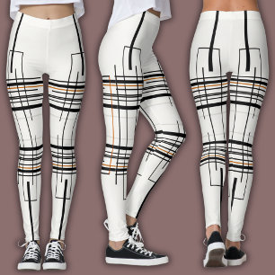 Abstract lijnpatroon   Stedelijk raster Leggings