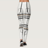 Abstract lijnpatroon | Stedelijk raster Leggings (Achterkant)