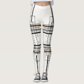 Abstract lijnpatroon | Stedelijk raster Leggings (Voorkant)
