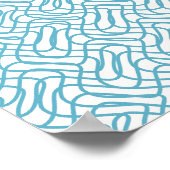 Abstract lijnpatroon turquoise poster (Hoek)