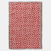 Abstract lijnpatroon van rood en crème deken (Voorkant Verticaal)