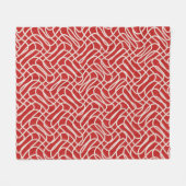 Abstract lijnpatroon van rood en crème fleece deken (Voorkant (Horizontaal))