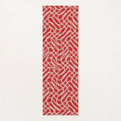 Abstract lijnpatroon van rood en crème yogamat (Voorkant)
