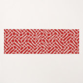 Abstract lijnpatroon van rood en crème yogamat (Voorkant (horizontaal))