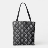 Abstract lijnpatroon wit en zwart tote bag (Achterkant)