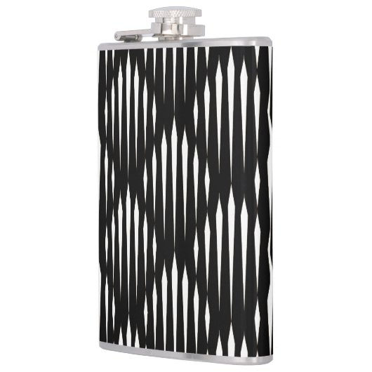 Abstract lijnpatroon zwart-wit heupfles (Links)