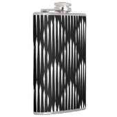 Abstract lijnpatroon zwart-wit heupfles (Rechts)