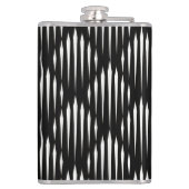 Abstract lijnpatroon zwart-wit heupfles (Achterkant)