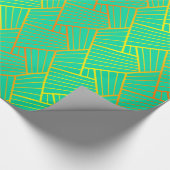 Abstract lijnpatroongeel en Oranje Cadeaupapier (Hoek)