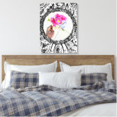 Abstract Lijst Hand en Boeket Canvas Afdruk (Insitu (Slaapkamer))