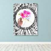 Abstract Lijst Hand en Boeket Canvas Afdruk (Insitu (Houten vloer))