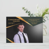 Abstract Lijst Horizontaal Foto Afstuderen uitnodi Kaart (Staand voorkant)