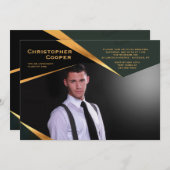 Abstract Lijst Horizontaal Foto Afstuderen uitnodi Kaart (Voorkant / Achterkant)