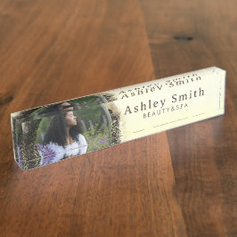 Abstract Lijst  stijlvolle gouden cirkel foto Naambordje