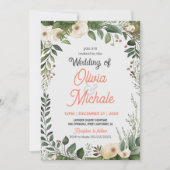 Abstract Lijst van Floral Wedding Greenery Kaart (Voorkant)