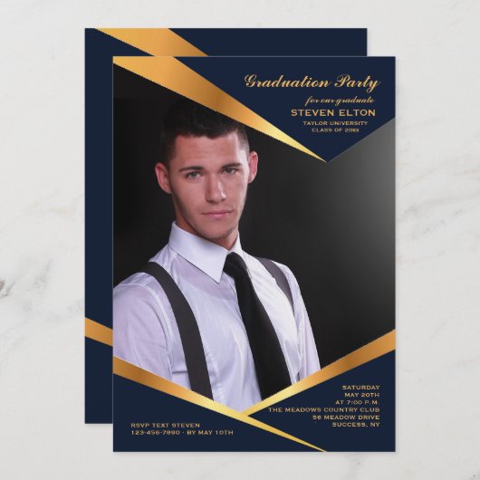 Abstract Lijst - Verticale fotouitnodiging Kaart (Voorkant / Achterkant)