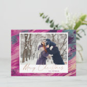 Abstract Lijst Vrolijk kerstfeest 2 Foto Feestdagenkaart (Staand voorkant)