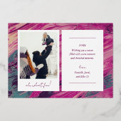 Abstract Lijst Vrolijk kerstfeest 2 Foto Folie Feestdagenkaart (Achterkant)