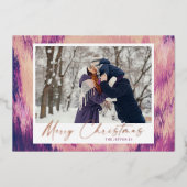 Abstract Lijst Vrolijk kerstfeest 2 Foto Folie Feestdagenkaart (Voorkant)