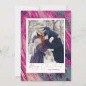 Abstract Lijst Vrolijk kerstfeest foto Feestdagenkaart (Voorkant)
