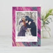 Abstract Lijst Vrolijk kerstfeest foto Feestdagenkaart (Staand voorkant)