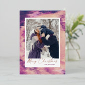 Abstract Lijst Vrolijk kerstfeest foto Folie Feestdagenkaart (Staand Voorkant)