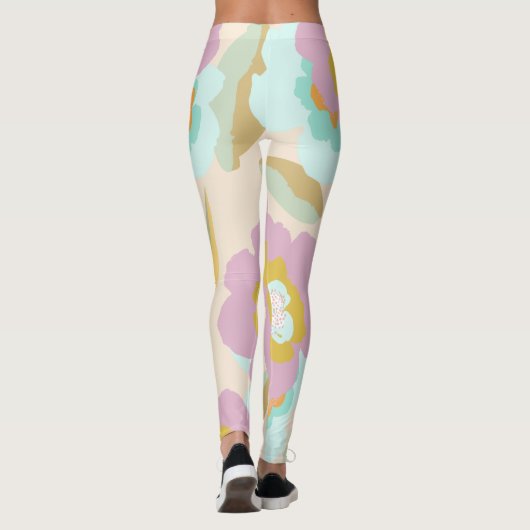 Abstract Lila patroonpasta Leggings (Achterkant)